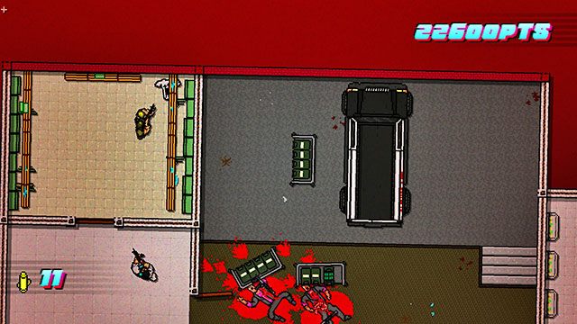 Po wejściu na planszę idź na dół - Scene 22 - Blood Money | Act 6 - Catastrophe | Hotline Miami 2 Wrong Number - Hotline Miami 2: Wrong Number - poradnik do gry