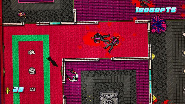 Po oczyszczeniu lewej części planszy podejdź do przeszklonego pokoju - Scene 24 - Take Over | Act 6 - Catastrophe | Hotline Miami 2 Wrong Number - Hotline Miami 2: Wrong Number - poradnik do gry