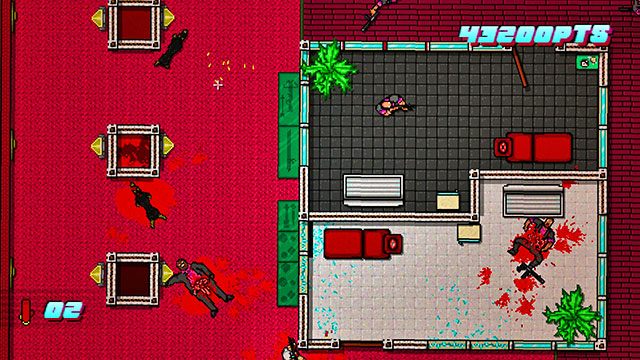 W korytarzu czeka kolejny wróg z mieczem - Scene 24 - Take Over | Act 6 - Catastrophe | Hotline Miami 2 Wrong Number - Hotline Miami 2: Wrong Number - poradnik do gry