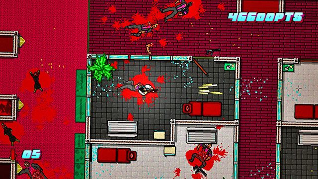 Kolejnych strażników znajdziesz w prawej, górnej części planszy - Scene 24 - Take Over | Act 6 - Catastrophe | Hotline Miami 2 Wrong Number - Hotline Miami 2: Wrong Number - poradnik do gry