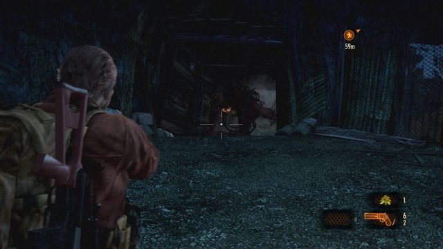 ...a jako Barry, przy przechodzeniu przez góry, celuj w jej serce. - Pokonaj Alex | Metamorfoza - Barry | Resident Evil Revelations 2 - Resident Evil: Revelations 2 - Kolonia Karna - poradnik do gry