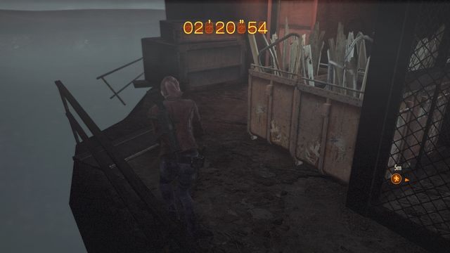 ... a jako Claire odblokuj przejście dla Moiry. - Ucieknij z pomnika - odliczanie | Metamorfoza - Claire - Resident Evil: Revelations 2 - Kolonia Karna - poradnik do gry