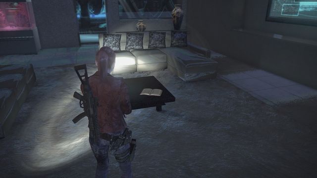 Również w biurze, na niewielkim stoliku przed ekranem - Metamorfoza - Claire | Dokumenty | Resident Evil Revelations 2 - Resident Evil: Revelations 2 - Kolonia Karna - poradnik do gry
