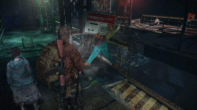 Kolejny dokument znajduje się po drugiej stronie dźwigu, również należy przeczytać napis na znaku ostrzegawczym - Metamorfoza - Barry | Dokumenty | Resident Evil Revelations 2 - Resident Evil: Revelations 2 - Kolonia Karna - poradnik do gry