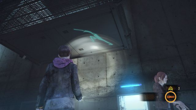 Pierwszy rysunek znajdziesz nad drzwiami na wprost windy (zaraz po rozpoczęciu epizodu), na spodzie balkoniku - Rysunki Kafki (Moira) | Metamorfoza | Resident Evil Revelations 2 - Resident Evil: Revelations 2 - Kolonia Karna - poradnik do gry