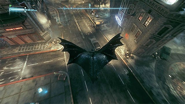 Musisz znaleźć się nad pojazdem żeby móc na nim wylądować - Poradnik trofeowy w Batman Arkham Knight - Batman Arkham Knight - poradnik do gry