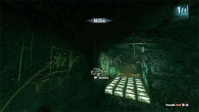 Każde okrążenie kończy daleki skok, który musi zostać idealnie wykonany - Pierwsza próba Człowieka-Zagadki | Zemsta Człowieka-Zagadki - Batman Arkham Knight - poradnik do gry