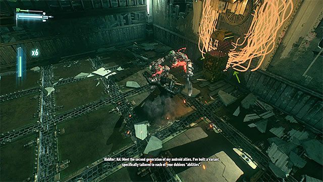 Batmanem atakuj niebieskich wrogów, a Kobietą-Kotem czerwonych - Szósta próba Człowieka-Zagadki | Zemsta Człowieka-Zagadki | Batman Arkham Knight - Batman Arkham Knight - poradnik do gry