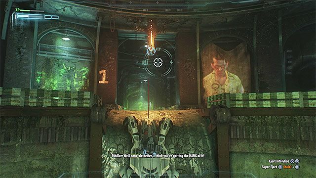 Złap się zaczepu przy cyfrze 1 - Siódma próba Człowieka-Zagadki | Zemsta Człowieka-Zagadki | Batman Arkham Knight - Batman Arkham Knight - poradnik do gry