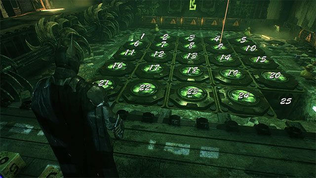 W miejscu tym do zaliczenia są trzy zagadki i każda z nich jest bardzo wymagająca - Dziesiąta próba Człowieka-Zagadki | Zemsta Człowieka-Zagadki - Batman Arkham Knight - poradnik do gry