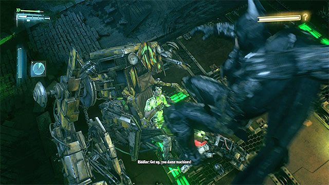 Wyprowadzaj ataki po tym jak Batman wskoczy na maszynę Człowieka-Zagadki - Aresztowanie Człowieka-Zagadki (właściwy pojedynek z bossem) | Zemsta Człowieka-Zagadki - Batman Arkham Knight - poradnik do gry