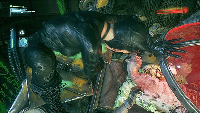 Riddlera musi dla odmiany zaatakować Kobieta-Kot - Aresztowanie Człowieka-Zagadki (właściwy pojedynek z bossem) | Zemsta Człowieka-Zagadki - Batman Arkham Knight - poradnik do gry