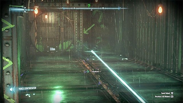 Wyślij robota w stronę trofeum znajdującego się w klatce - Trofea Człowieka-Zagadki na wyspie Bleake Island (1-18) | Wyspa Bleake Island - Batman Arkham Knight - poradnik do gry