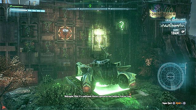 Szybko trafiaj w kolejne zaplające się pytajniki - Trofea Człowieka-Zagadki na wyspie Bleake Island (19-36) | Wyspa Bleake Island - Batman Arkham Knight - poradnik do gry