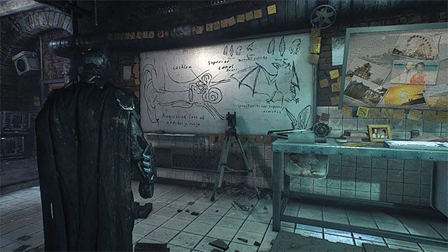Zeskanuj tablicę w laboratorium - Zagadki słowne na wyspie Bleake Island | Wyspa Bleake Island - Batman Arkham Knight - poradnik do gry