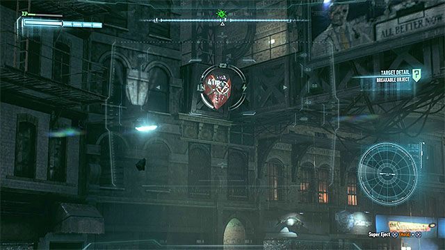 Przykładowy obiekt do zniszczenia - używaj głównego działka batmobilu - Obiekty nadające się do zniszczenia na wyspie Bleake Island | Wyspa Bleake Island - Batman Arkham Knight - poradnik do gry