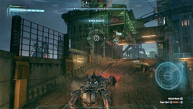 Odblokuj sobie dostęp do pomieszczenia z zagadką dzięki użyciu wyciągarki - Trofea Człowieka-Zagadki na wyspie Founders Island (1-16) | Wyspa Founders Island - Batman Arkham Knight - poradnik do gry