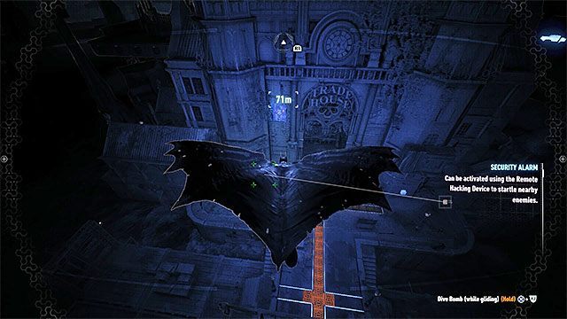 Poszybuj w stronę osłabionej ściany budynku - Trofea Człowieka-Zagadki na wyspie Founders Island (1-16) | Wyspa Founders Island - Batman Arkham Knight - poradnik do gry