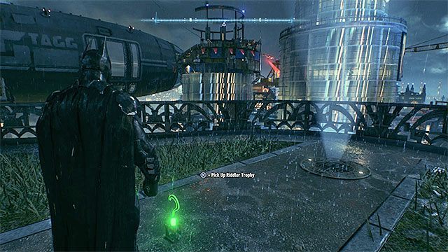 Dotrzyj na dach wieżowca - Trofea Człowieka-Zagadki na wyspie Founders Island (1-16) | Wyspa Founders Island - Batman Arkham Knight - poradnik do gry