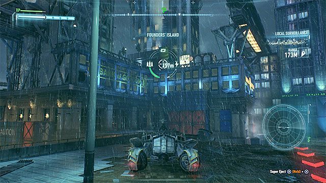 Wymagane gadżety: batmobil - Trofea Człowieka-Zagadki na wyspie Founders Island (17-33) | Wyspa Founders Island - Batman Arkham Knight - poradnik do gry