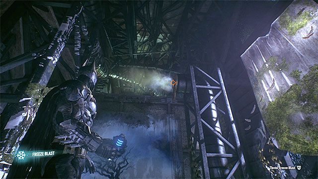Wymagane gadżety: mroźny wybuch, hak, zakłócacz, syntezator mowy - Trofea Człowieka-Zagadki w studiu filmowym Panessa (1-10) | Sekrety - Studia Panessa - Batman Arkham Knight - poradnik do gry