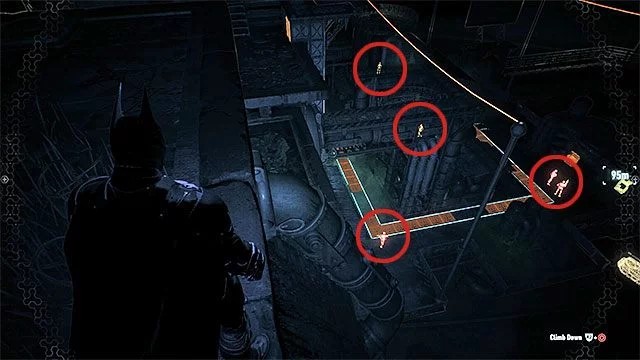 W pobliżu terminalu przebywa pięciu przeciwników, przy czym tylko dwóch z nich patroluje okolicę - Użycie terminalu do zidentyfikowania zaginionych pracowników fabryki | Główny wątek fabularny - Batman Arkham Knight - poradnik do gry