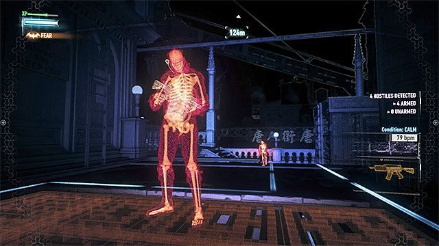 Nie musisz działać z ukrycia podczas nokautowania kolejnych bandytów, ale jest to wskazane - Wyeliminowanie wojsk rycerza Gotham rozstawionych przy wieży zegarowej | Główny wątek fabularny - Batman Arkham Knight - poradnik do gry