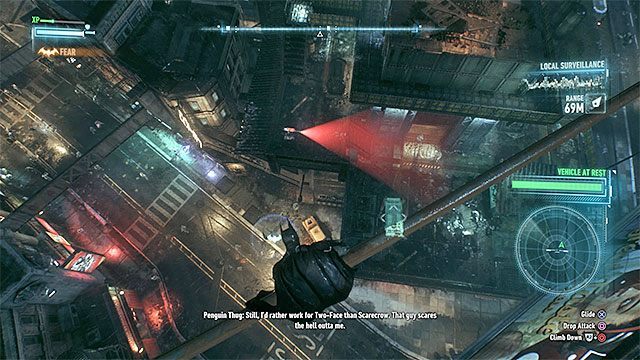 Cel podróży furgonetki to dobrze pilnowany magazyn - Śledzenie furgonetki zmierzającej do kryjówki Pingwina | Główny wątek fabularny - Batman Arkham Knight - poradnik do gry