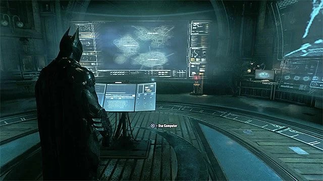 Skorzystaj z komputera w wieży zegarowej Wyroczni - Powrót do wieży zegarowej w celu przejrzenia skanów Batwinga | Główny wątek fabularny - Batman Arkham Knight - poradnik do gry