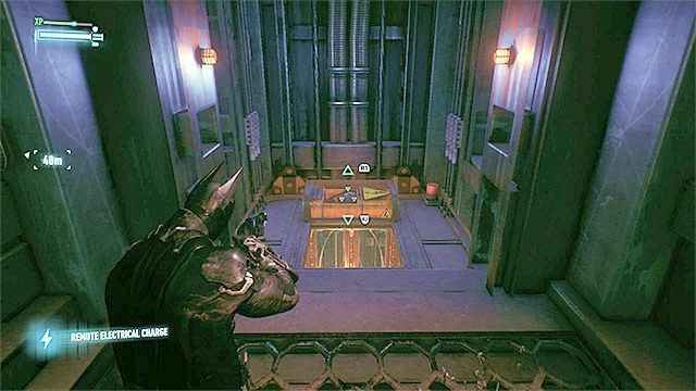 Wyślij windę w górę po tym jak przedostaniesz się na boczną półkę - Odnalezienie komisarza Gordona w opuszczonym centrum handlowym | Główny wątek fabularny - Batman Arkham Knight - poradnik do gry