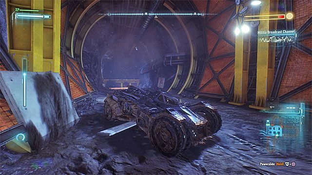 Musisz trzykrotnie nakierować maszynę wiertniczą do tuneli z materiałami wybuchowymi - Uszkodzenie maszyny wiertniczej rycerza Arkham | Główny wątek fabularny - Batman Arkham Knight - poradnik do gry