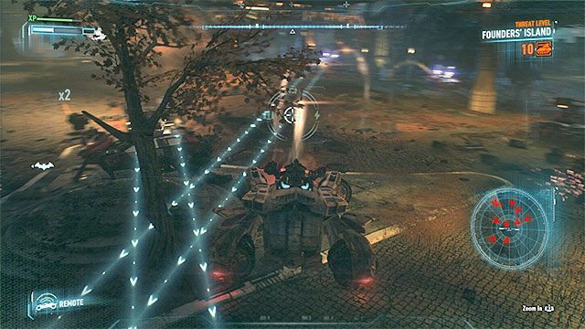 Dbaj o pasek energii batmobilu i nie oddalaj się od Batmana i Wyroczni - Ochranianie Wyroczni | Główny wątek fabularny w Batman Arkham Knight - Batman Arkham Knight - poradnik do gry