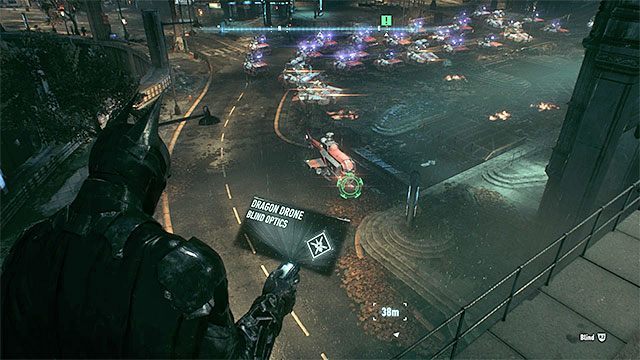 Zhakuj maszynę latającą i wkrocz do górnej części parkingu podziemnego - Obrona komisariatu policji w Gotham | Główny wątek fabularny - Batman Arkham Knight - poradnik do gry