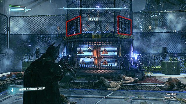 Po wyeliminowaniu wszystkich 25 zbirów wybierz szybko z inwentarza impuls elektryczny - Baranek na rzeź (Lamb to the Slaughter) | Poszukiwani przestępcy w Arkham Knight - Batman Arkham Knight - poradnik do gry