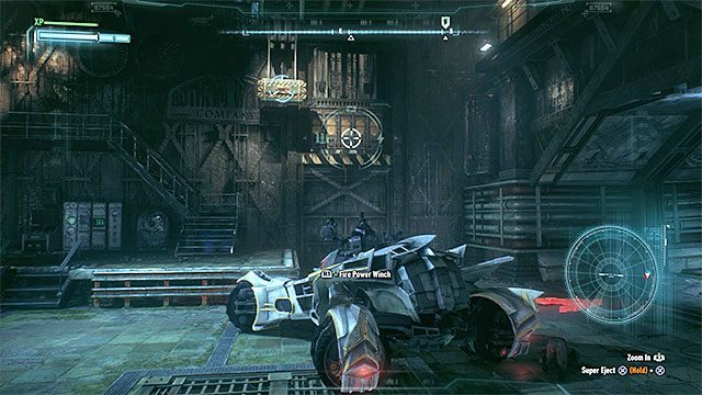 Użyj wyciągarki żeby odblokować sobie dostęp do kryjówki Pingwina - Przemytnik broni (Gunrunner) | Poszukiwani przestępcy w Batman Arkham Knight - Batman Arkham Knight - poradnik do gry