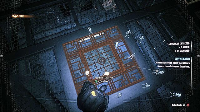 Użyj nokautów z zastraszaniem i przystąp następnie do standardowych walk - Przemytnik broni (Gunrunner) | Poszukiwani przestępcy w Batman Arkham Knight - Batman Arkham Knight - poradnik do gry
