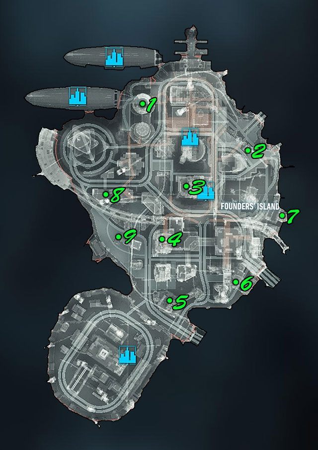 Wieża 1 - Wieżę tę neutralizuje się w ramach głównego wątku fabularnego gry - jest to główne zadanie Znalezienie sposobu na zinfiltrowanie sterowców Stagg Enterprises - Okupacja Gotham (Occupy Gotham) | Poszukiwani przestępcy w Batman Arkham Knight - Batman Arkham Knight - poradnik do gry