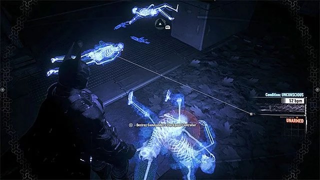 Po walkach musisz odszukać nieprzytomnego dowódcę (najlepiej z pomocą trybu detektywa) - Przejmij kontrolę nad drogami (Own the Roads) | Poszukiwani przestępcy - Batman Arkham Knight - poradnik do gry