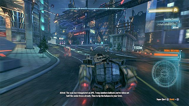 Postaraj się jak najszybciej zbliżyć do pojazdu APC żeby rozpocząć pościg za nim - Pancerny i niebezpieczny (Armored and Dangerous) | Poszukiwani przestępcy - Batman Arkham Knight - poradnik do gry