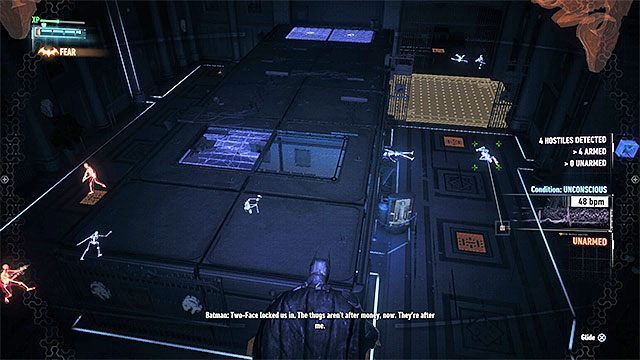 Pozbądź się ostatnich wrogów bez niepotrzebnego pośpiechu i pomagając sobie trybem detektywa - Bandyta o dwóch twarzach (Two-Faced Bandit) | Poszukiwani przestępcy - Batman Arkham Knight - poradnik do gry