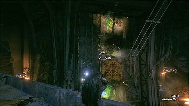 Żel musisz zdetonować w odpowiednim momencie (nie czekaj aż płyta powróci na samą górę!) - Trofea Człowieka-Zagadki w studiu filmowym Panessa (11-21) | Sekrety - Studia Panessa - Batman Arkham Knight - poradnik do gry