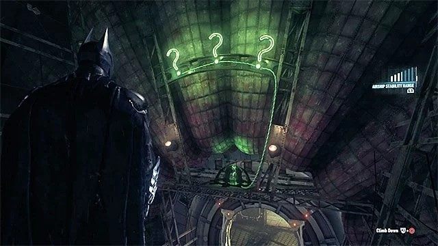 Rzuć batarangami w pytajniki - Trofea Człowieka-Zagadki na pokładach sterowców Stagga (1-10) | Sekrety - Sterowce Stagga - Batman Arkham Knight - poradnik do gry