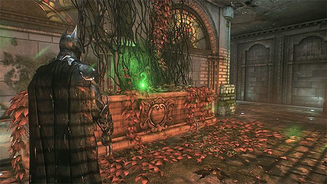 Zburz ścianę i odszukaj trofeum - Trofea Człowieka-Zagadki w bazie rycerza Arkham (1-10) | Sekrety - Baza rycerza Arkham - Batman Arkham Knight - poradnik do gry