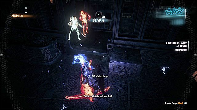 Dostępność: Wyzwanie to zostanie odblokowane po tym jak użyjesz nokautów z zastraszaniem na trzech przeciwnikach (pojedyncza akcja) - Wyzwania - kategoria Predator | Wyzwania RR | Batman Arkham Knight - Batman Arkham Knight - poradnik do gry