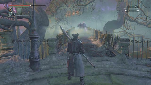 Pierwszych prawdziwych przeciwników spotkasz na moście. - Górny Rewir Katedralny | Opis przejścia Bloodborne - Bloodborne - poradnik do gry