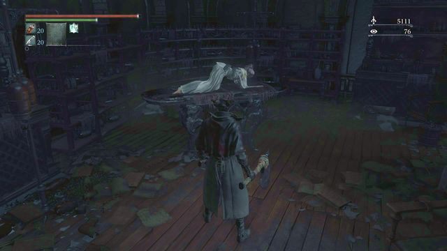 Iosefka w klinice, po wcześniejszym zabiciu Roma, Tępego pająka. - Kawałki pępowiny w Bloodborne - Bloodborne - poradnik do gry
