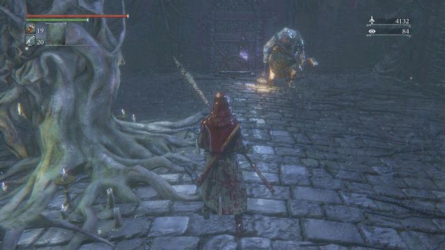 Dźwignia, służąca do odblokowania drzwi prowadzących na arenę z bossem. - Lochy Kielicha w Bloodborne - Bloodborne - poradnik do gry