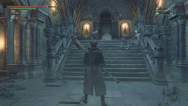 W sali zaraz za dwoma kościotrupami rozpocznie się walka. - Koszmar Mensisa | Opis przejścia Bloodborne - Bloodborne - poradnik do gry