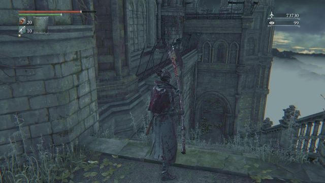Schody prowadzące do miejsca, gdzie znajdziesz kilka Fragmentów krwawego kamienia. - Koszmar Mensisa | Opis przejścia Bloodborne - Bloodborne - poradnik do gry