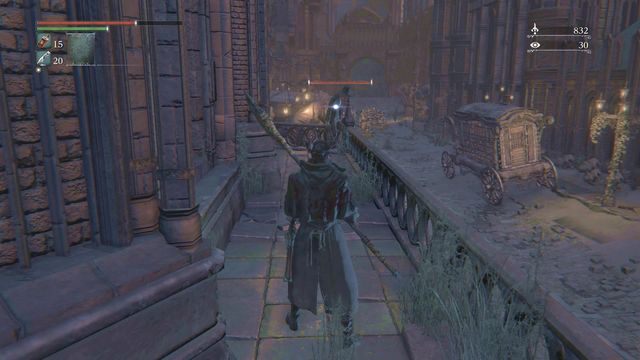 Zaraz za miejscem, gdzie na balkonie stoi strzelec, z lewej strony znajdziesz windę. - Yahargul, Niewidzialna wioska - Kaplica Yahargul | Opis przejścia Bloodborne - Bloodborne - poradnik do gry